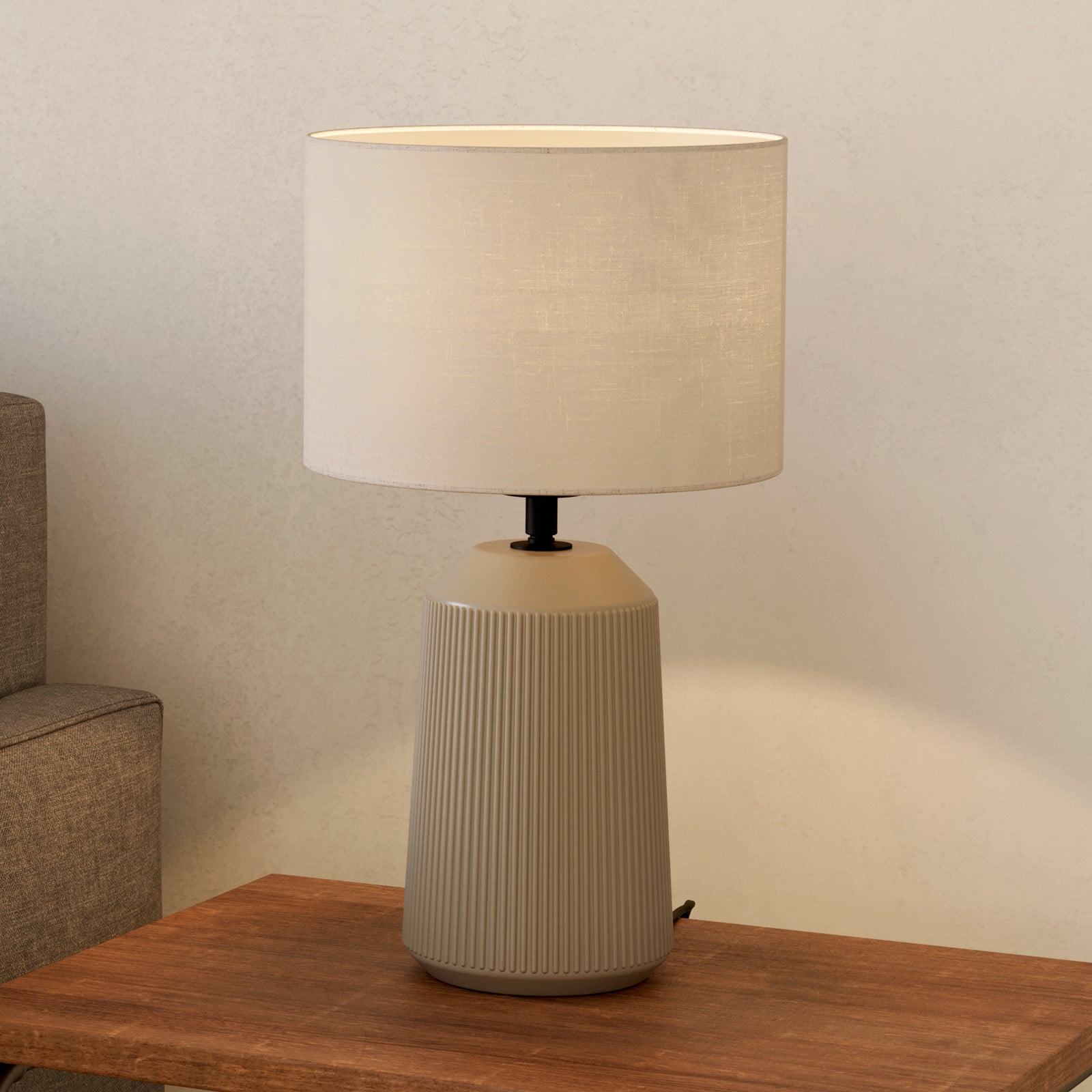 Stolna lampa Capalbio, postolje od pijeska/bijelo sjenilo