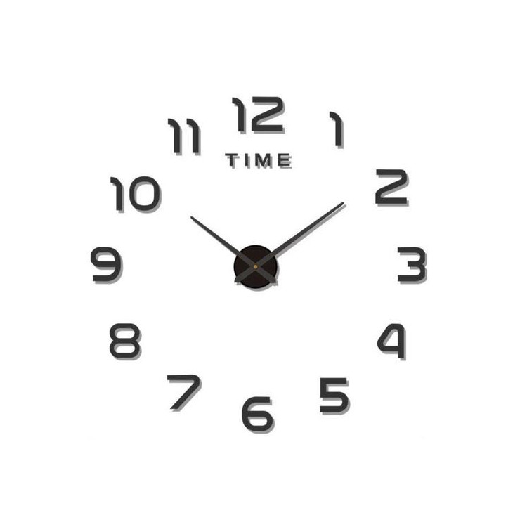 Crni samoljepljivi zidni sat 60-130 cm