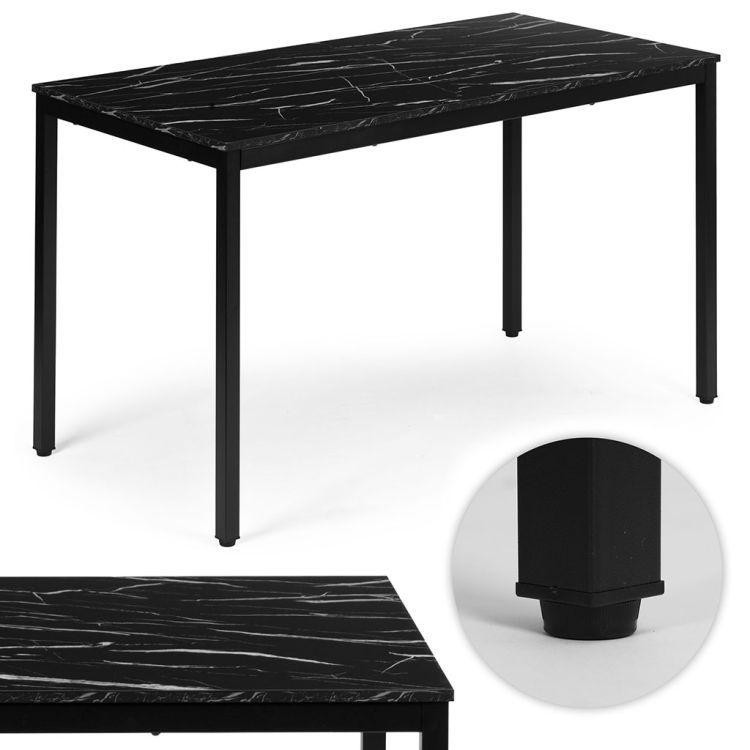 Crni mramorni blagovaonski stol za 4-5 osoba - 120x60 cm