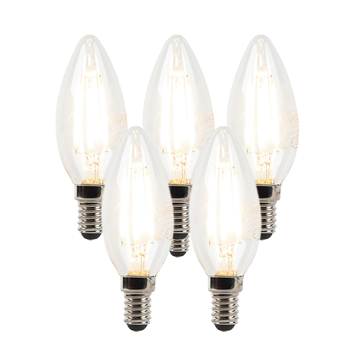 Set od 5 E14 prigušivih LED žarulja sa žarnom niti B35 prozirne 3W 250lm 2700K