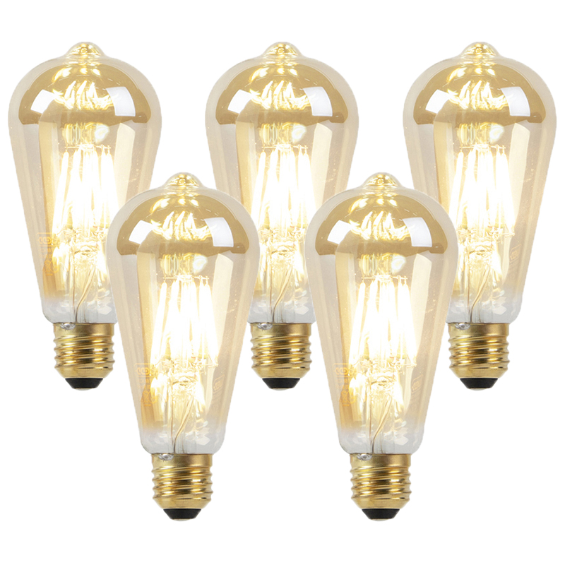 Set od 5 E27 LED žarulja s prigušivanjem do tople zlatne boje 8W 806lm 2000-2700K