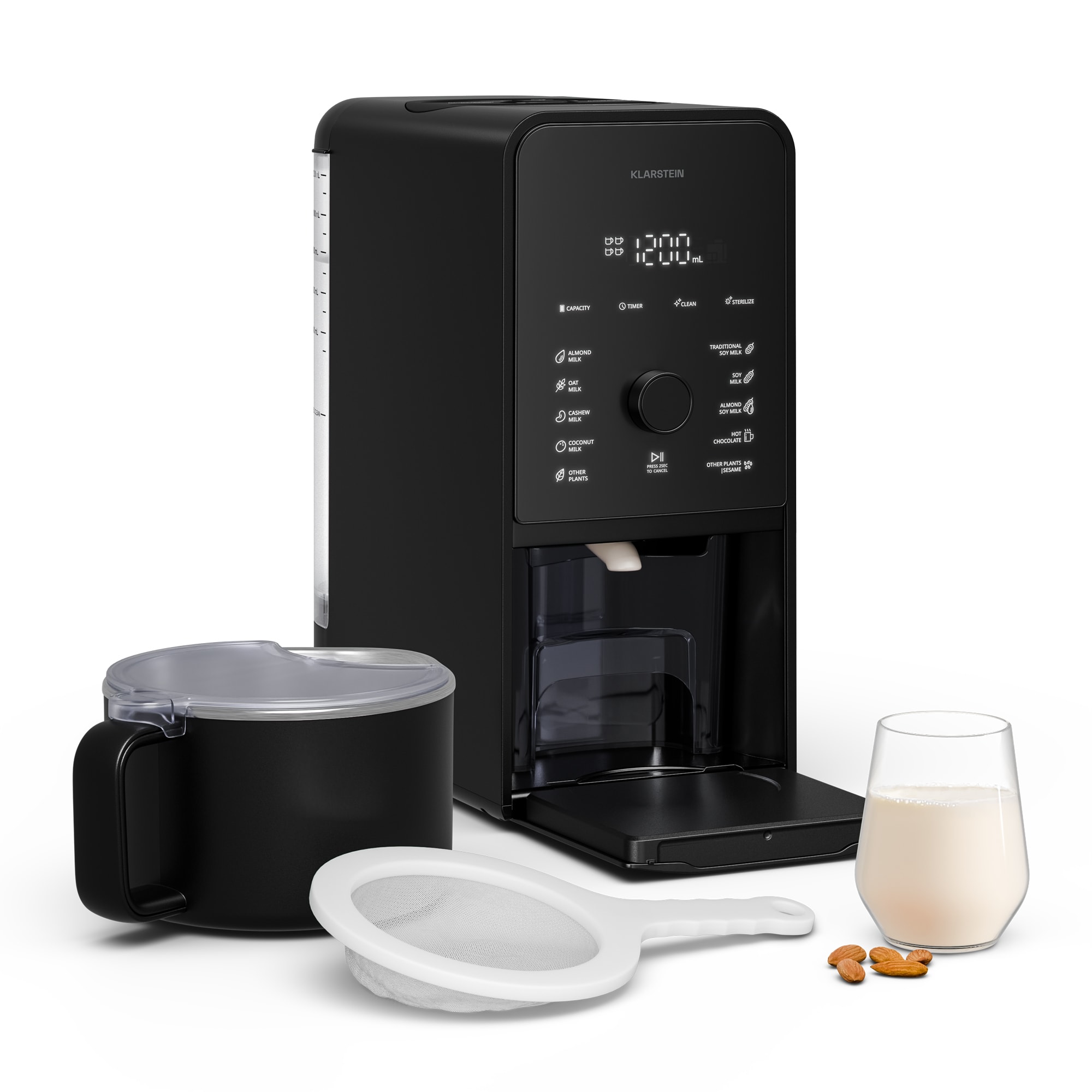 Klarstein Marcia Touch aparat za biljno mlijeko 1,2 L, 6 noževa od nehrđajućeg čelika, 1200 W, 10 + 2 programa