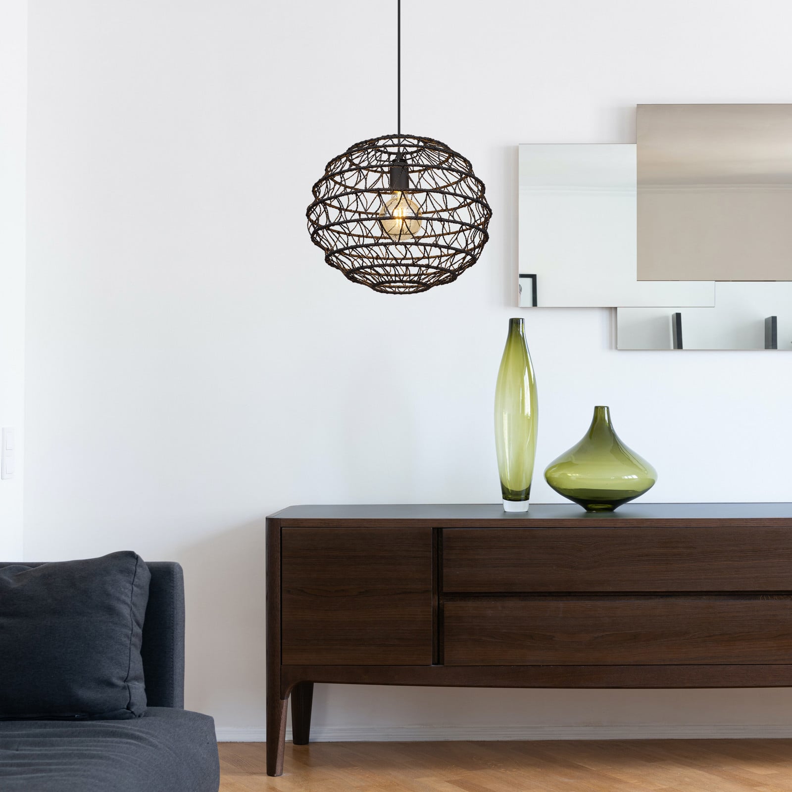 Viseća lampa Senni, crna, Ø 39 cm