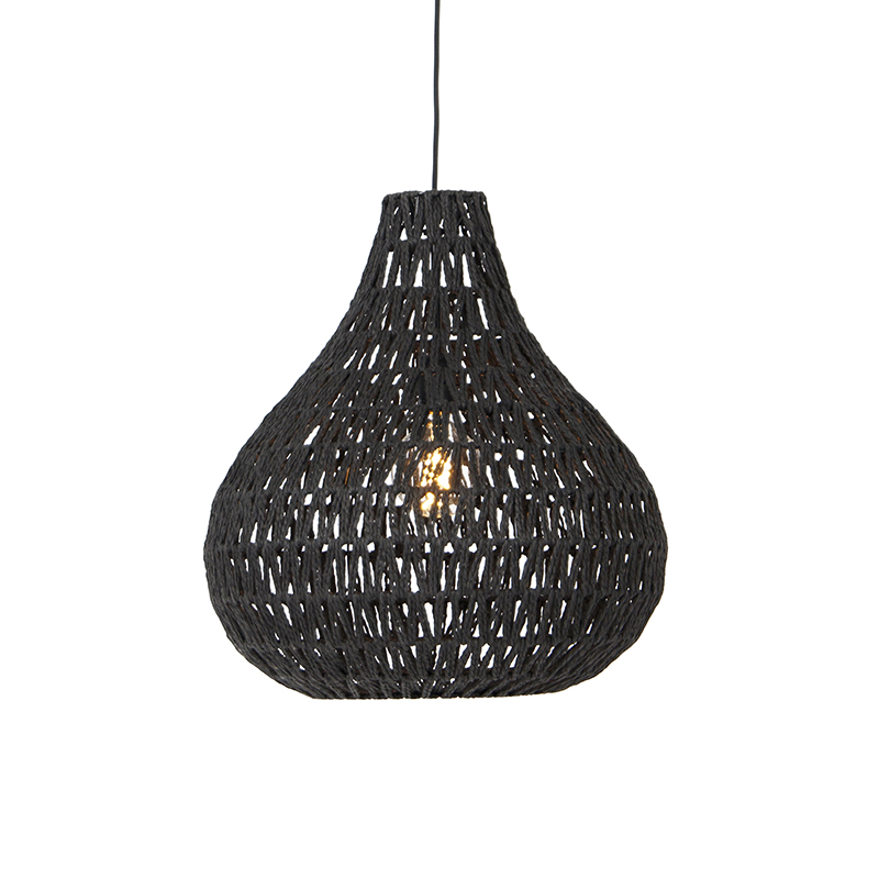 Retro viseća svjetiljka crna 45 cm - Lina Drop