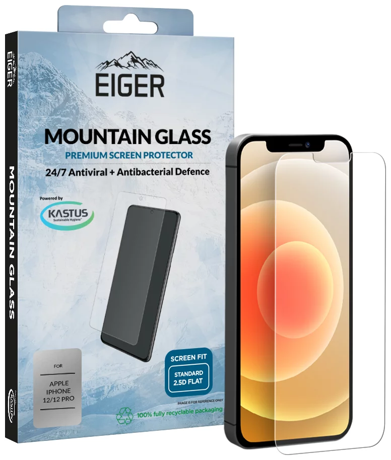 Zaštitno staklo Eiger GLASS Tempered Glass Screen Protector for Apple iPhone 12/12 Pro in Clear (EGSP00625)