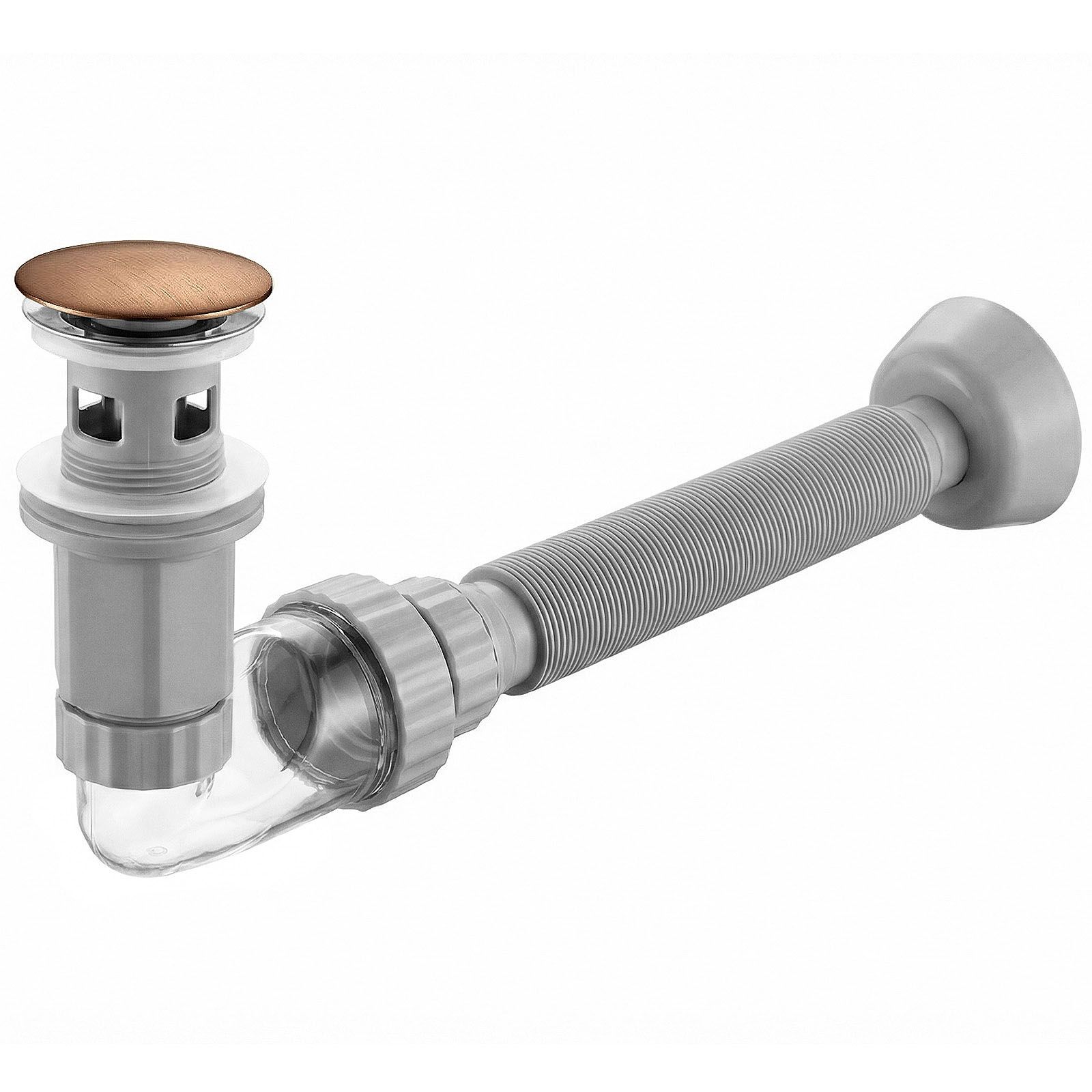 Sifon za umivaonik s click-clack ventilom REA Flow Brush Copper