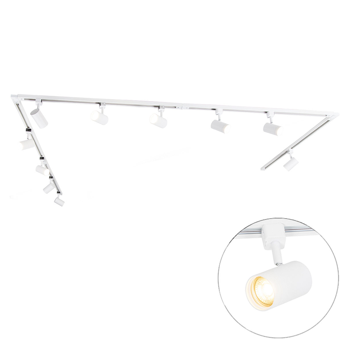 Moderni sustav tračnih svjetiljki s 10 reflektora bijeli 1-fazni - Iconic Jeana