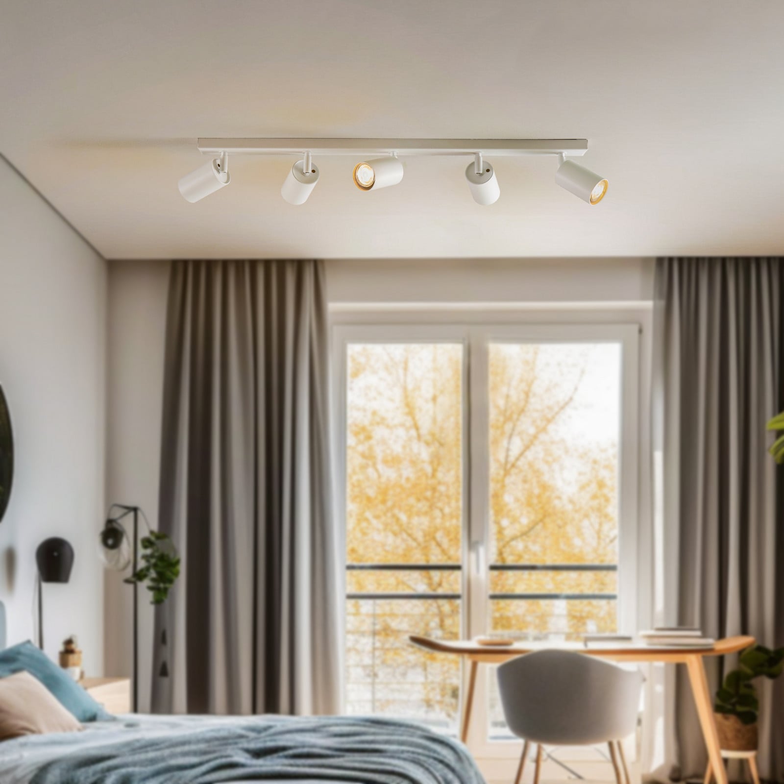 Zoom stropni reflektor, 5 žarulja, bijeli