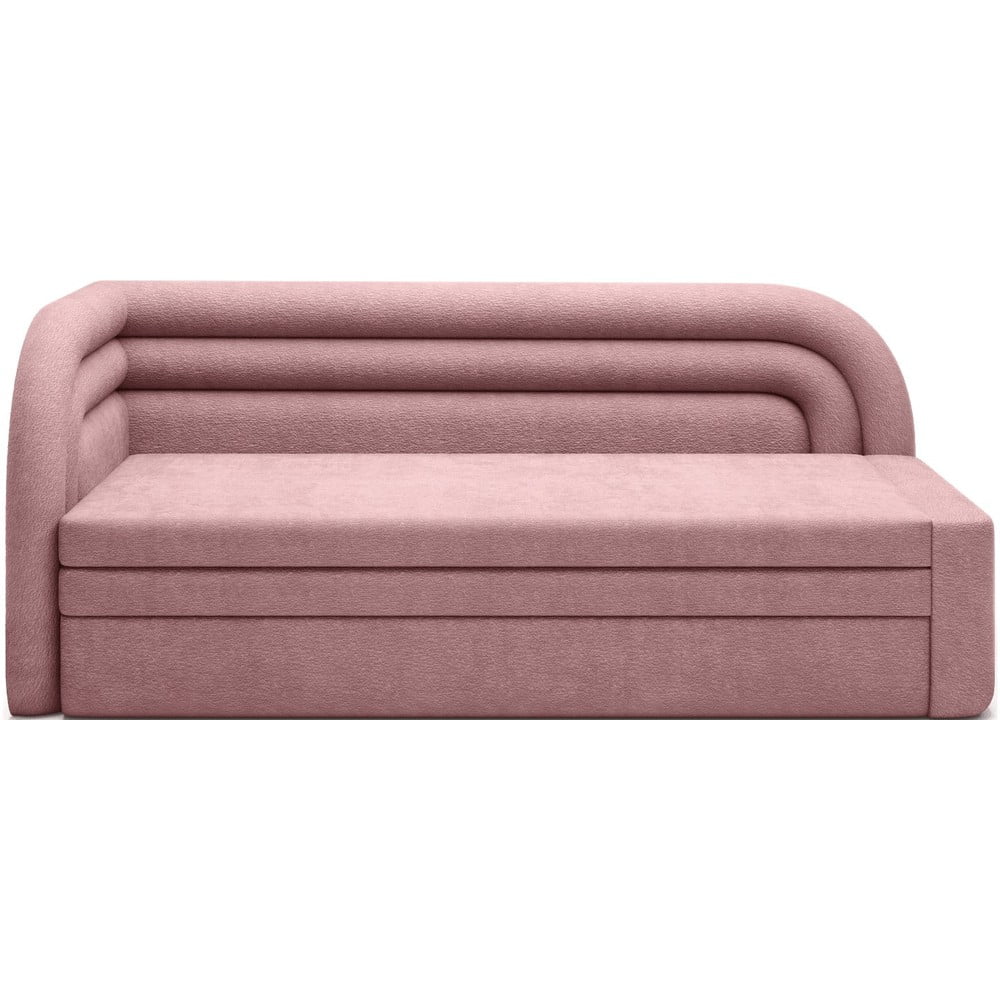 Ružičasta sklopiva/s prostorom za odlaganje sofa od šenila s lijevim kutom 223 cm Fabillo – ELTAP