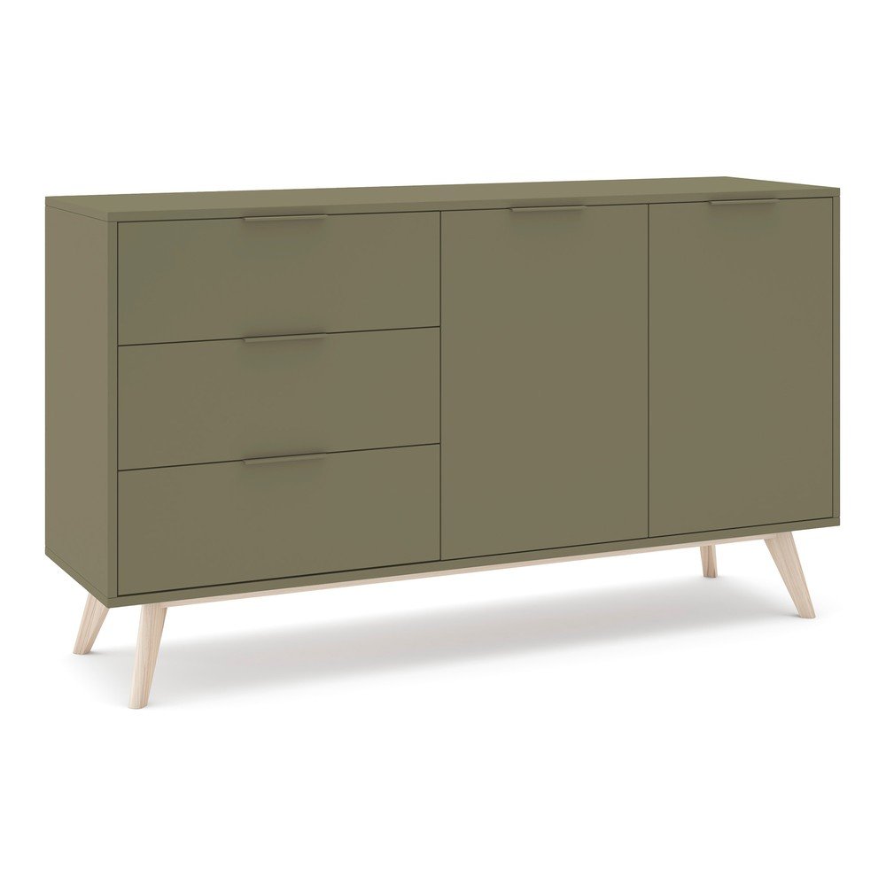 Zelena komoda u mat dekoru 140x81x40 cm Campus – Marckeric