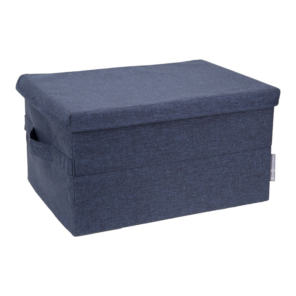 Plava tekstilna kutija za pohranu s poklopcem 40x30x22 cm Soft Storage – Bigso