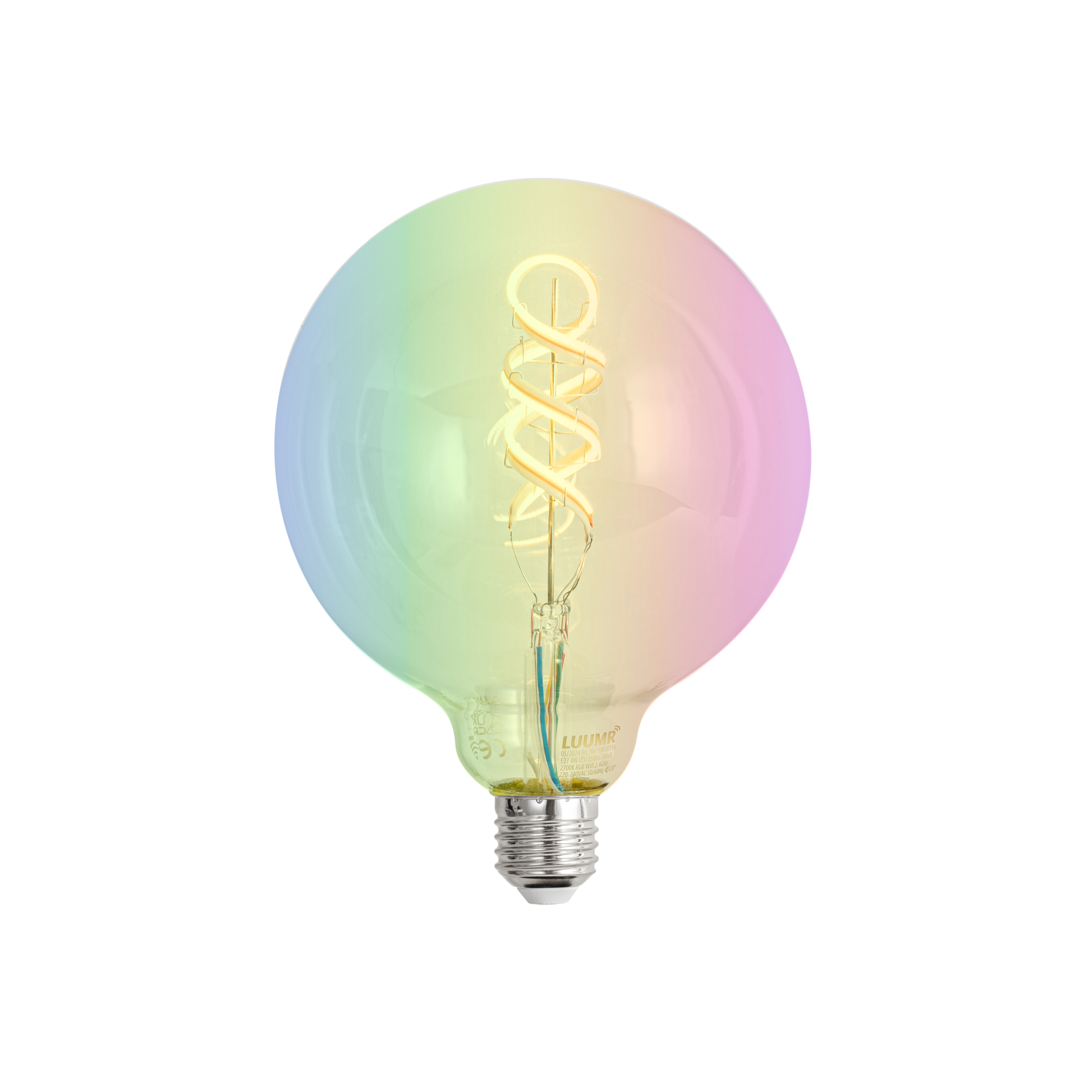 Smart E27 prigušne LED žarulje G125 svijetle RGBW 4W 250lm 2700K