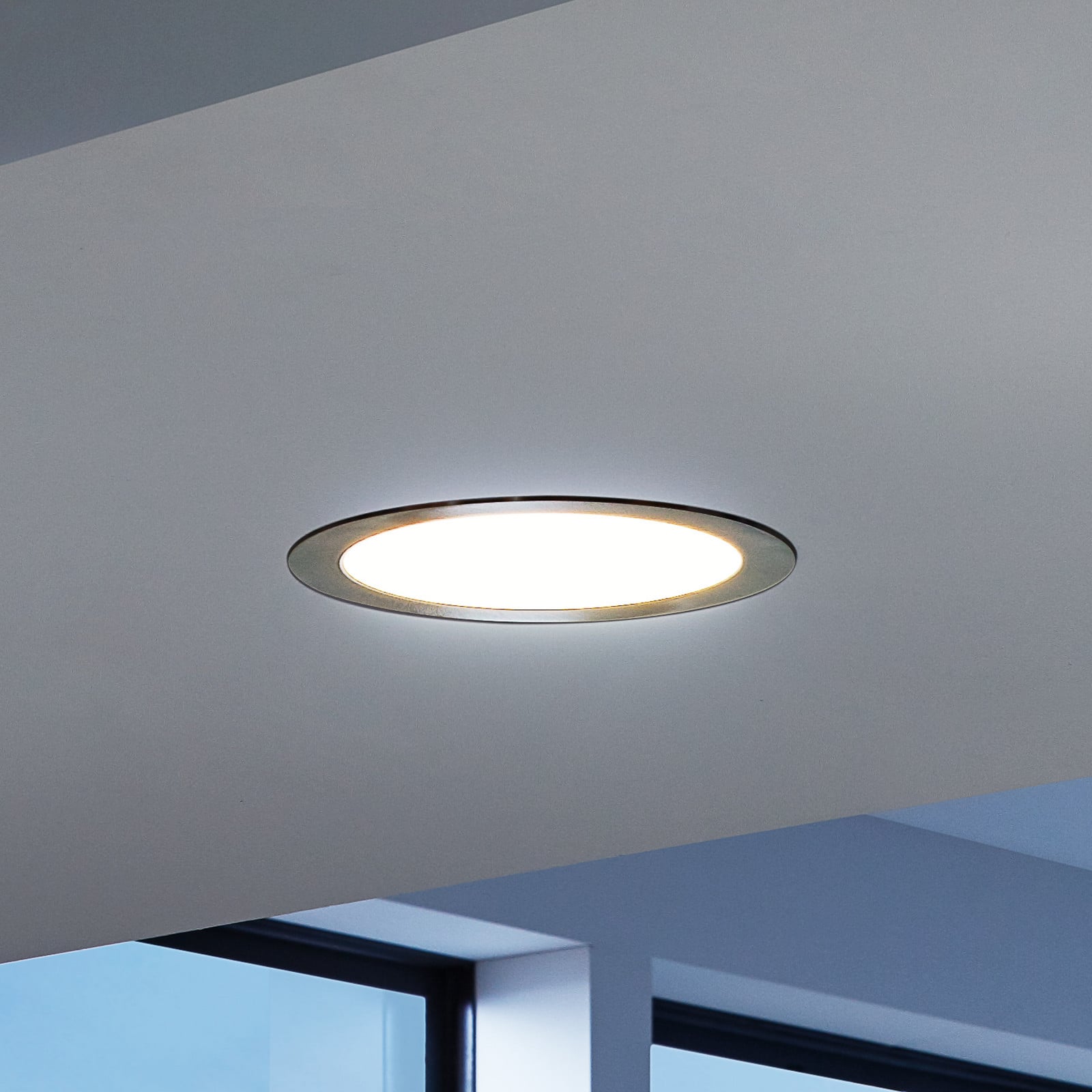 EGLO connect LED ugradbena svjetiljka Fueva-C, Ø 22,5 cm, nikal