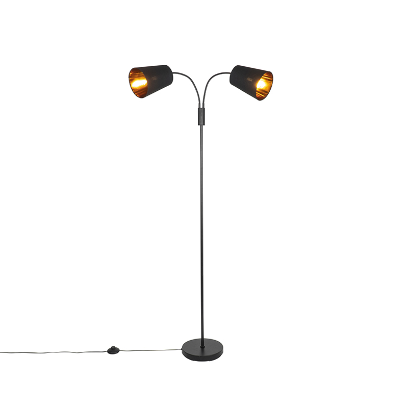 Moderna podna lampa crna 2-svjetla - Carmen