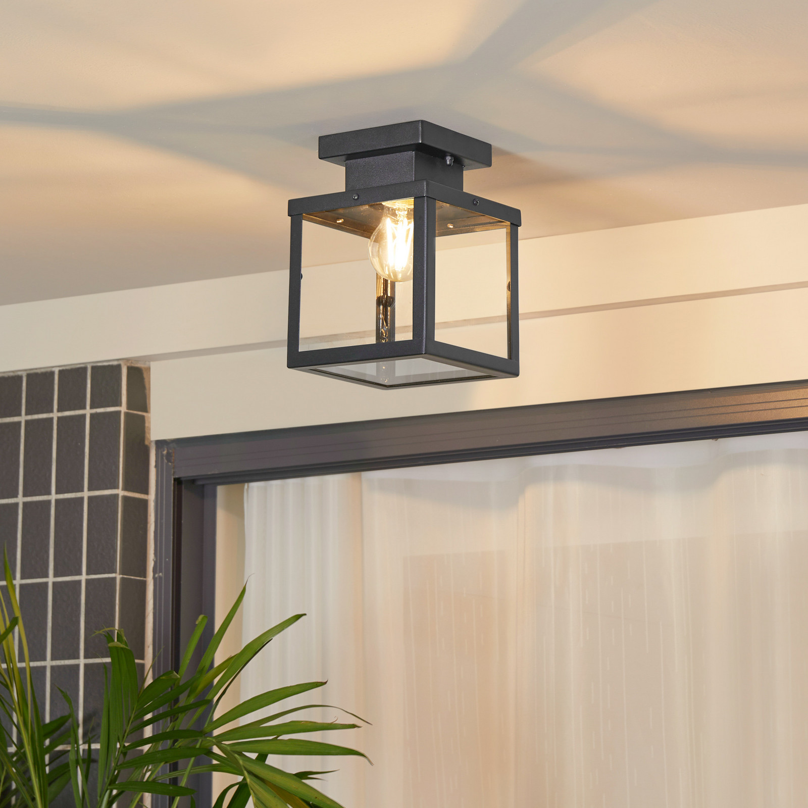 Lindby Mandus vanjska stropna svjetiljka, crna