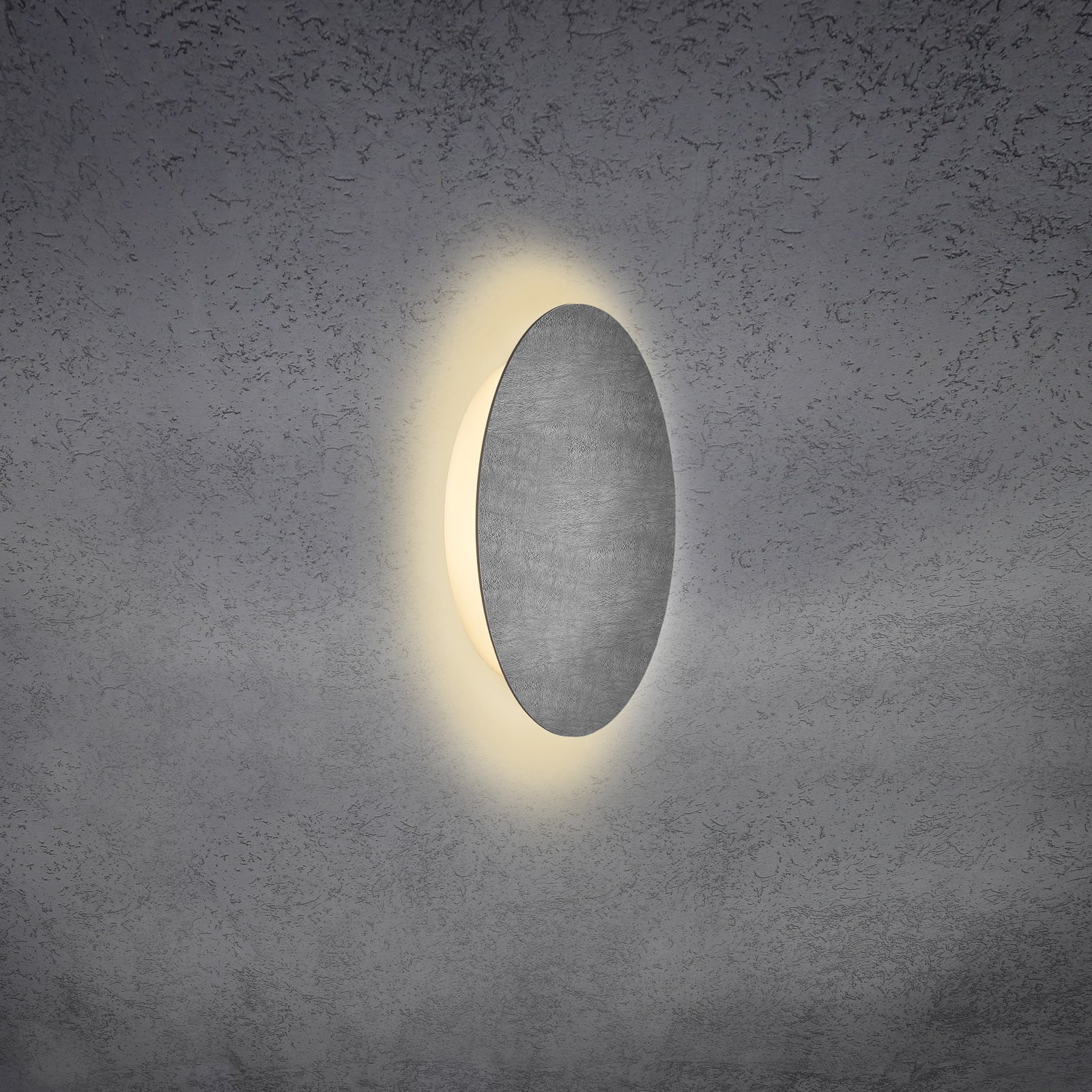 Escale Blade LED zidna svjetiljka, izgled betona, Ø 24 cm
