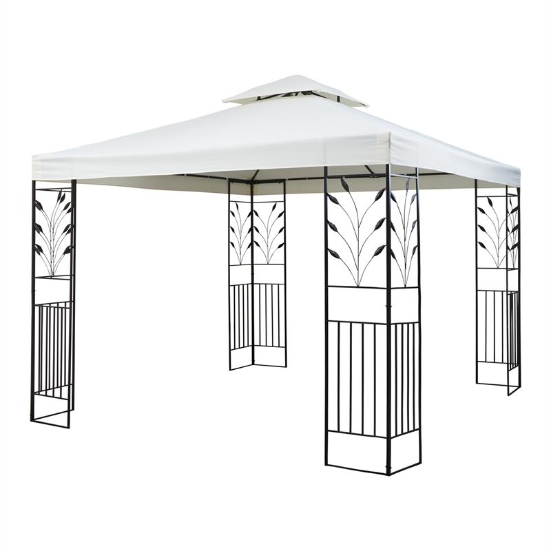 Blumfeldt Odeon Grey, svjetlo bež , vrtni paviljon, sjenica, čelik, poliester, 3 x 3 m