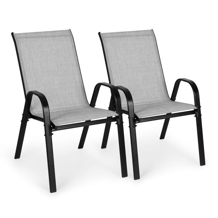 Set od 2 vrtne stolice svijetlo sive boje