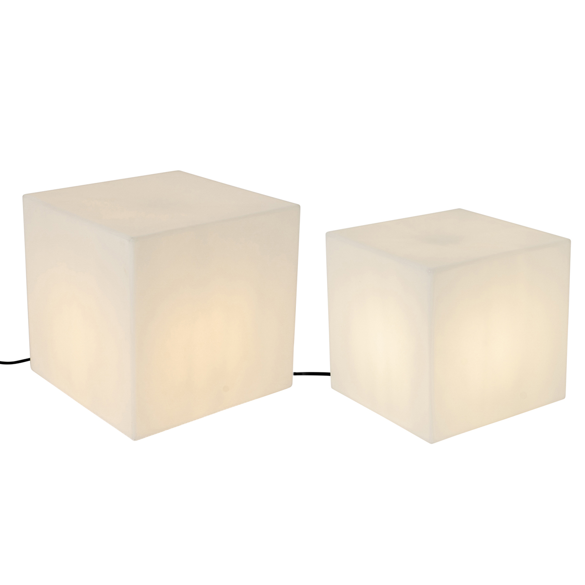 Set od 2 vanjske podne svjetiljke bijele 30 i 38 cm kvadratne IP44 - Nura