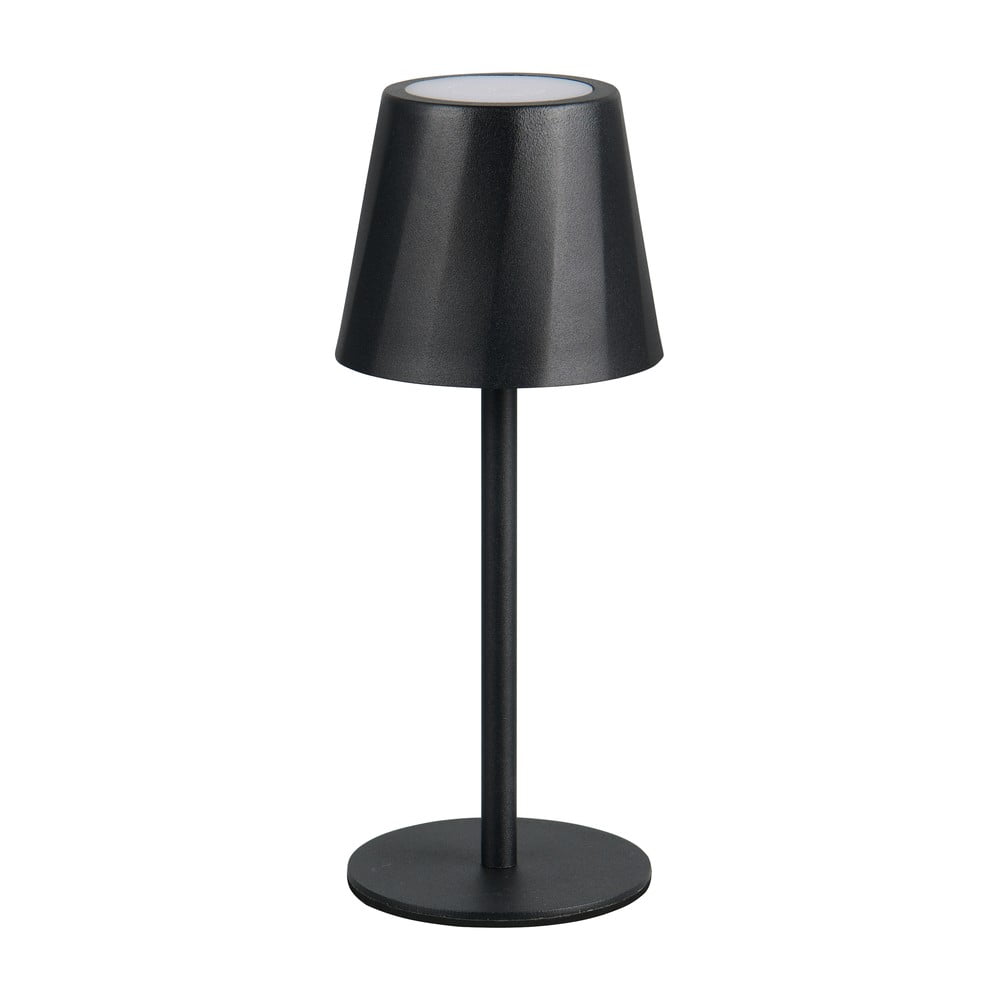 Mat crna LED stolna lampa s metalnim sjenilom (visina 21 cm) Diaz – Reality