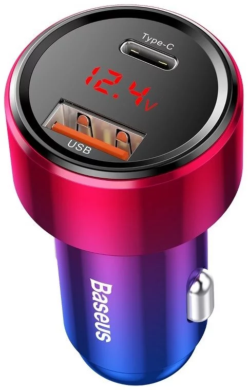 Punjac za auto Baseus Magic Car Charger USB + USB-C QC 4.0  PD 45W (Red+Blue)