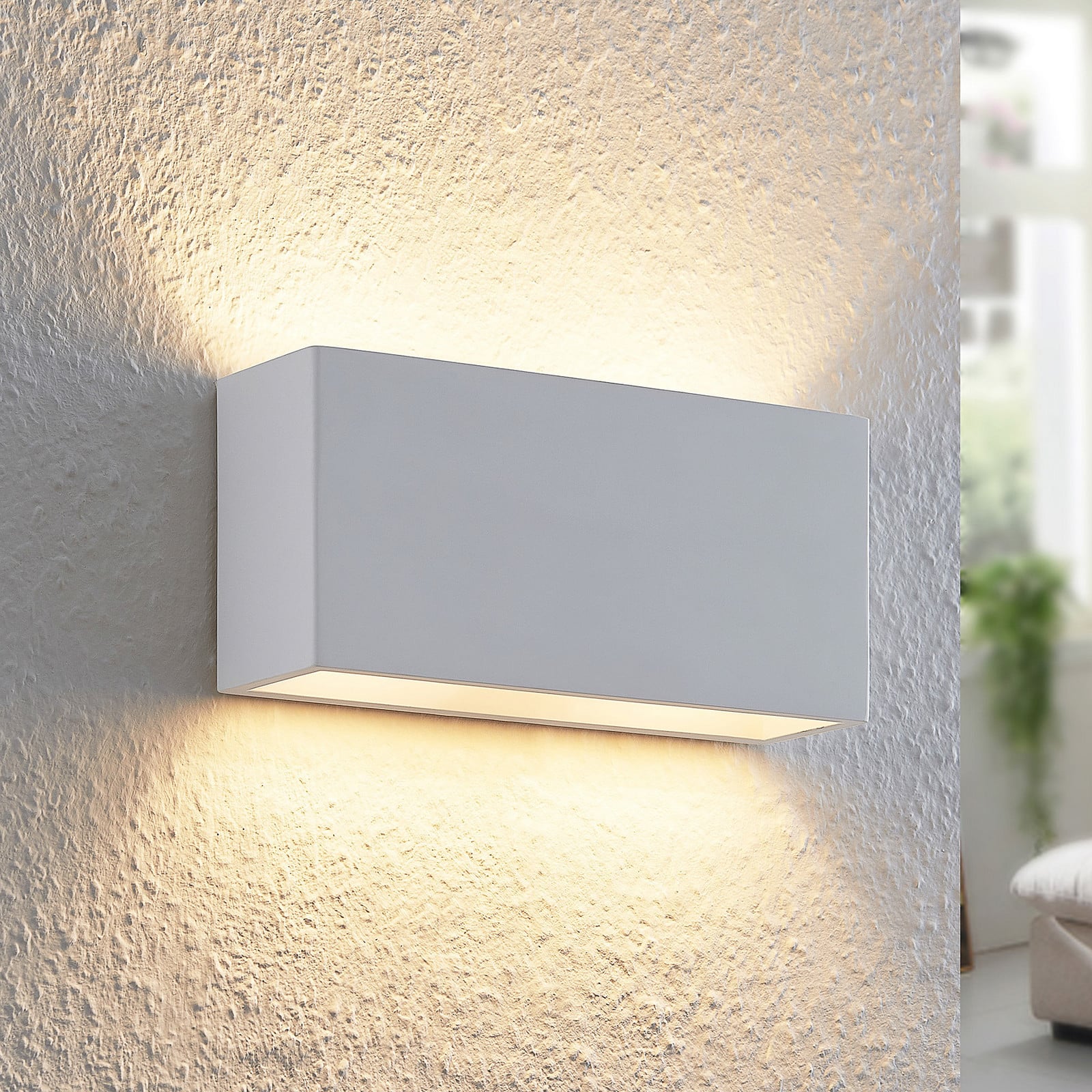 Lindby Mavora zidna svjetiljka od gipsa, kvadratna