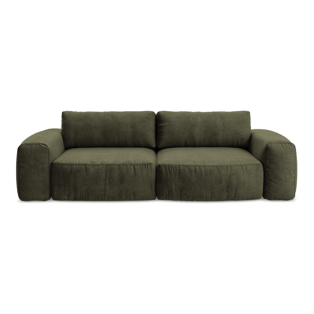 Zelena sklopiva sofa od šenila 275 cm Kuki – Makamii