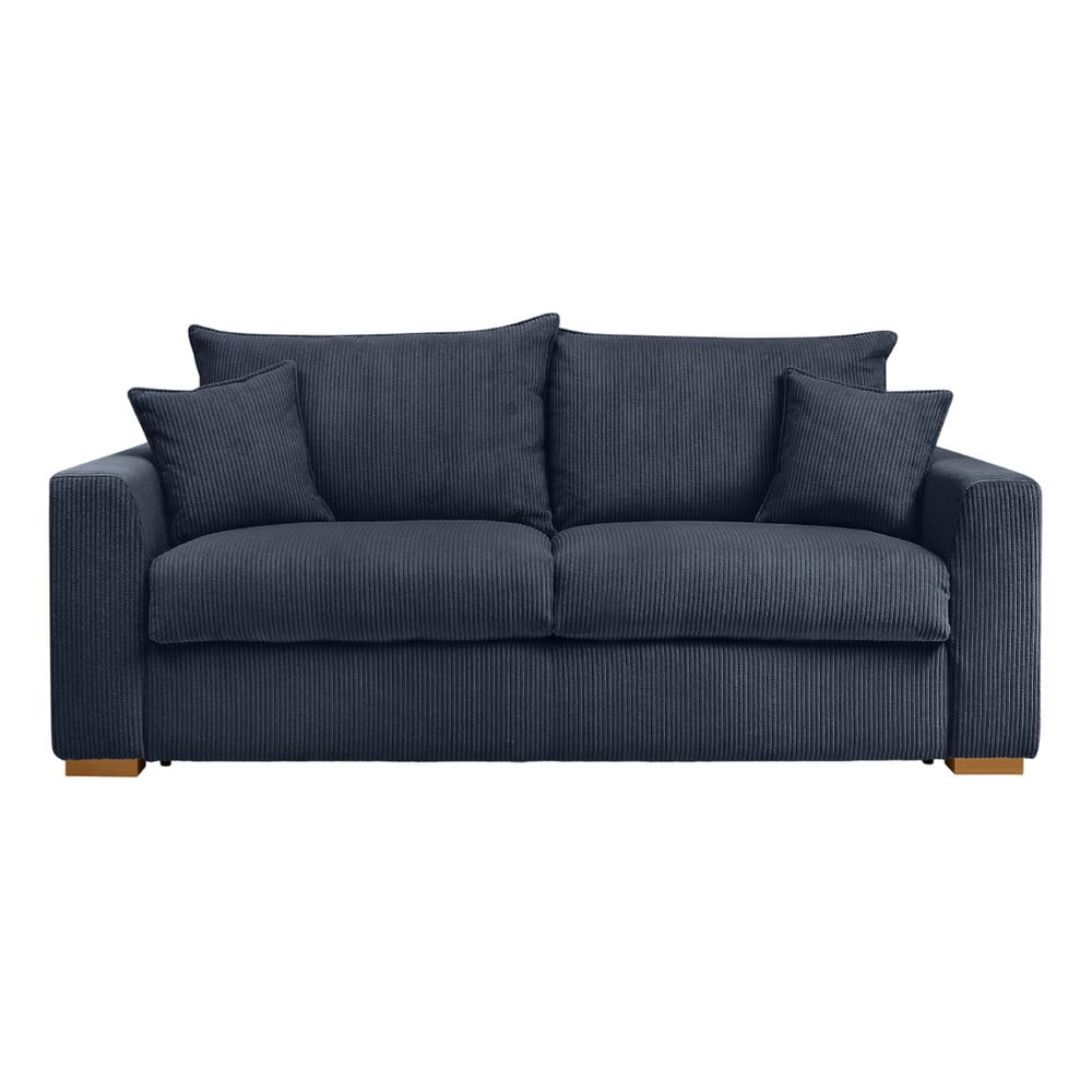 Tamno plava sklopiva sofa od samta 225 cm Augustin – Bobochic Paris