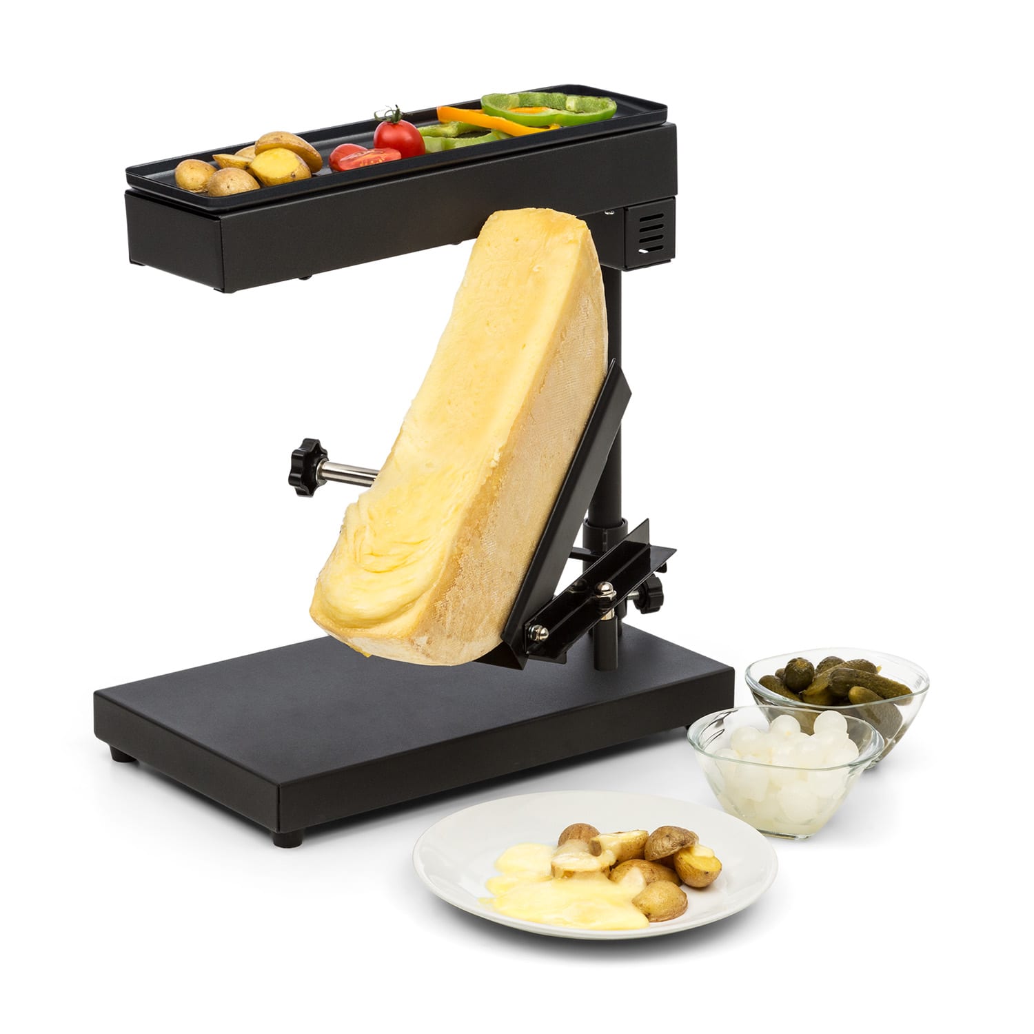 Klarstein Appenzell Peak, raclette gril, 1000 W, prekidač termostata, crni