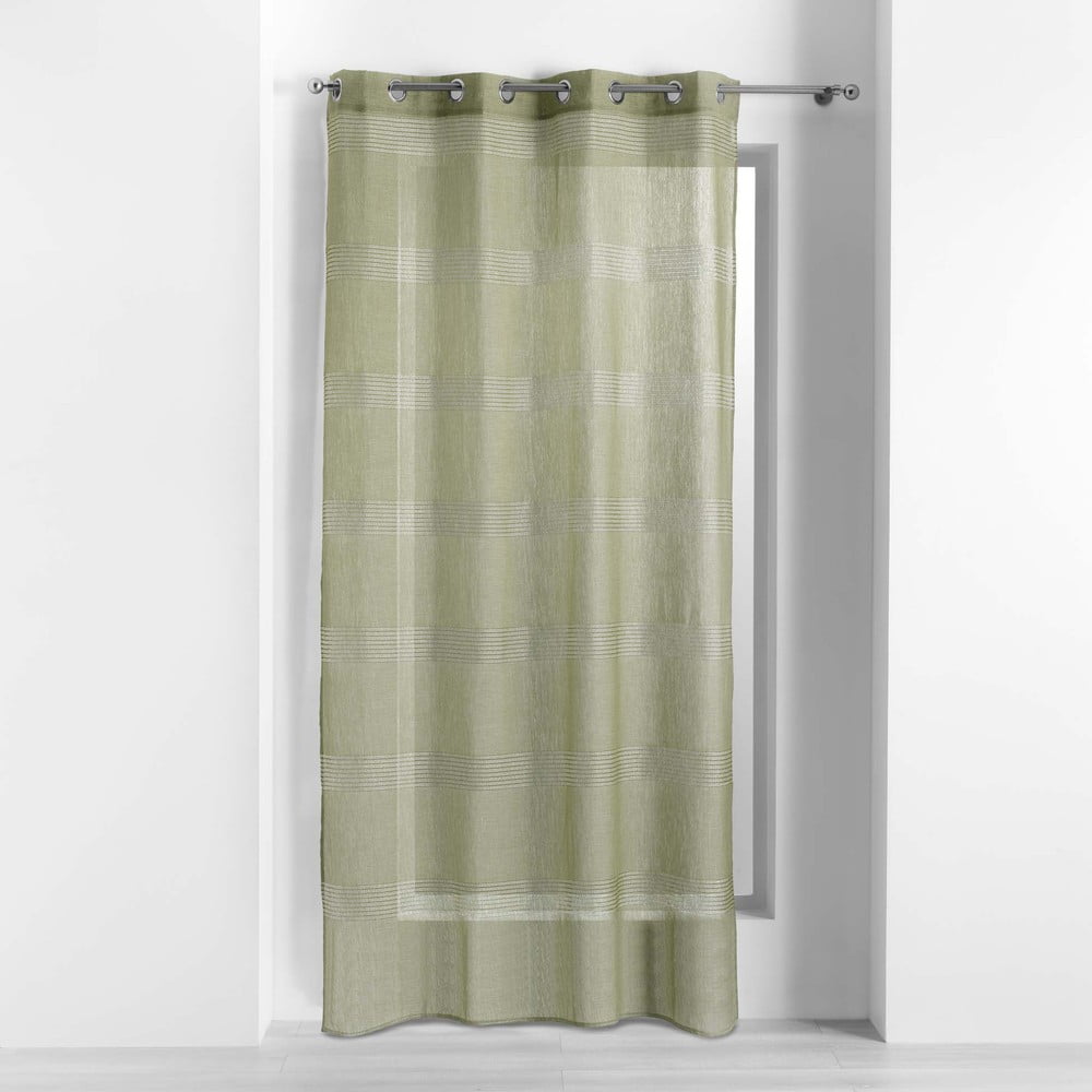 Kaki zelena prozirna zavjesa 140x280 cm Ajourela – douceur d'intérieur