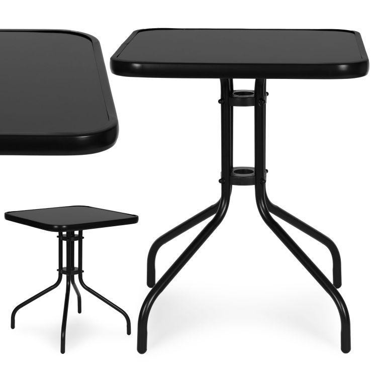 Crni kvadratni vrtni stol - 60 cm