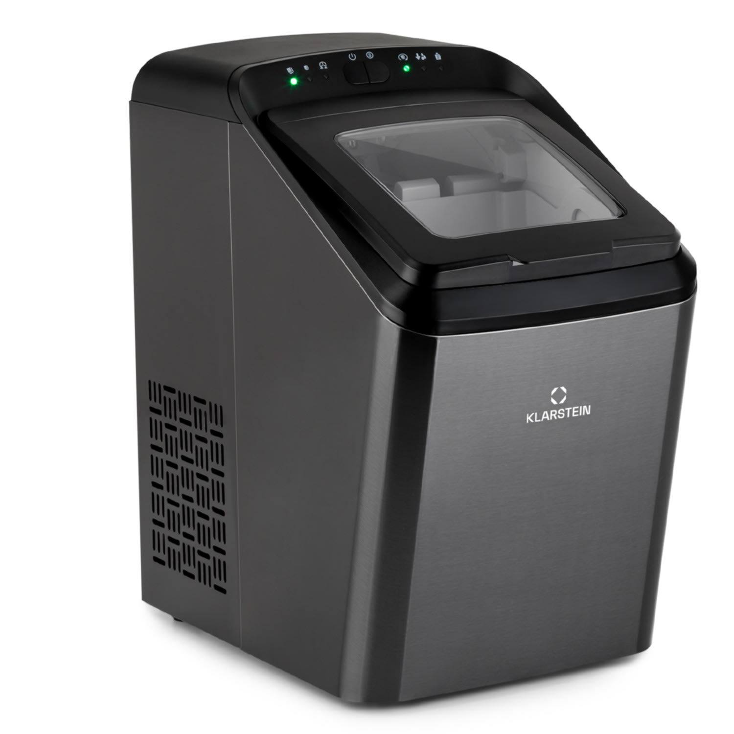 Klarstein Partytime, ledomat, prozirni led, 15 kg / 24 h, nehrđajući čelik