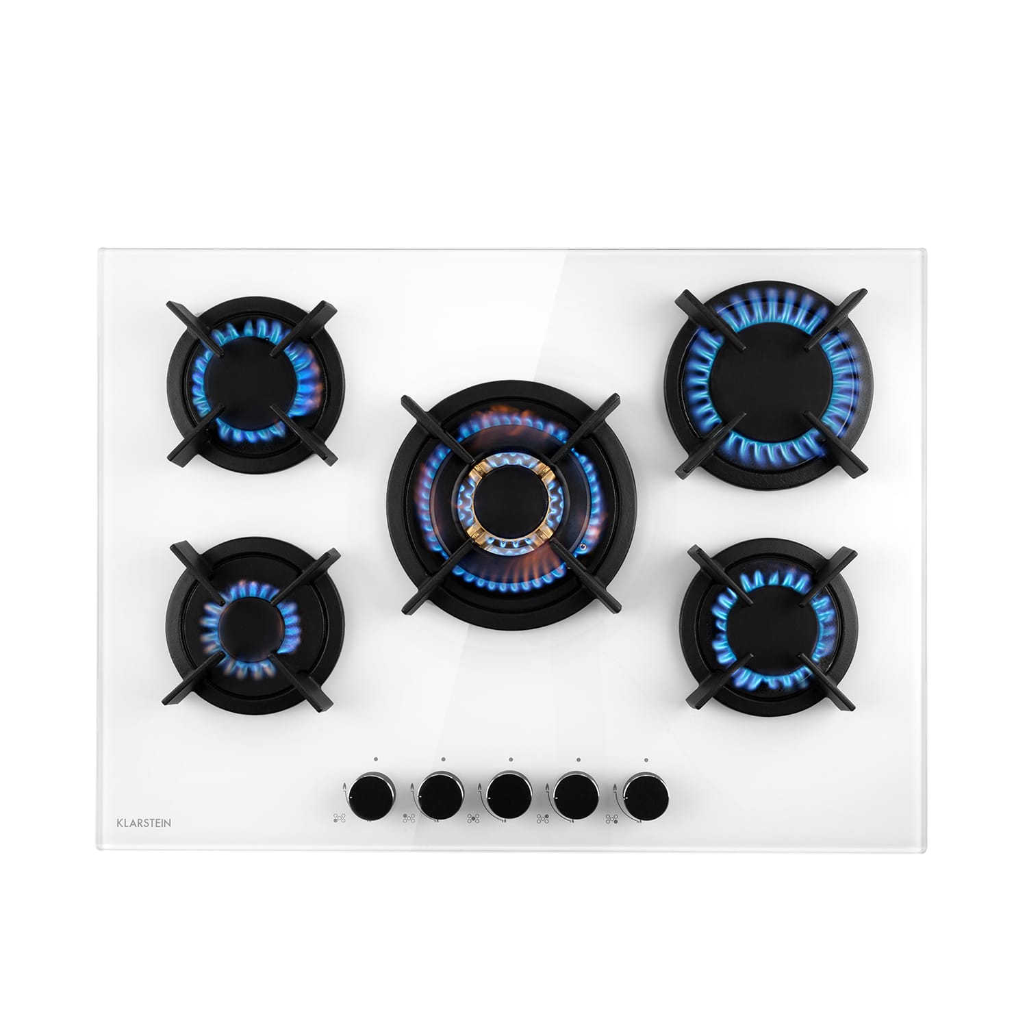 Klarstein Goldflame 5, plinski štednjak, 5 plamenika, mesing plamenici, keramičko staklo