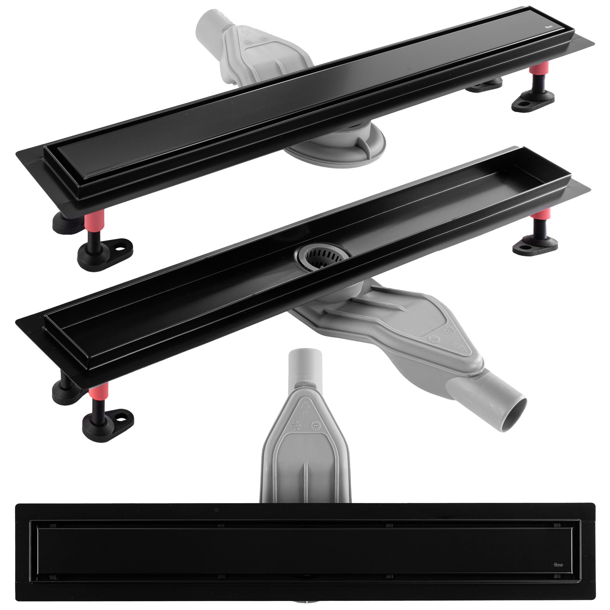 Tuš kanalica REA Neox Superflow Black 90