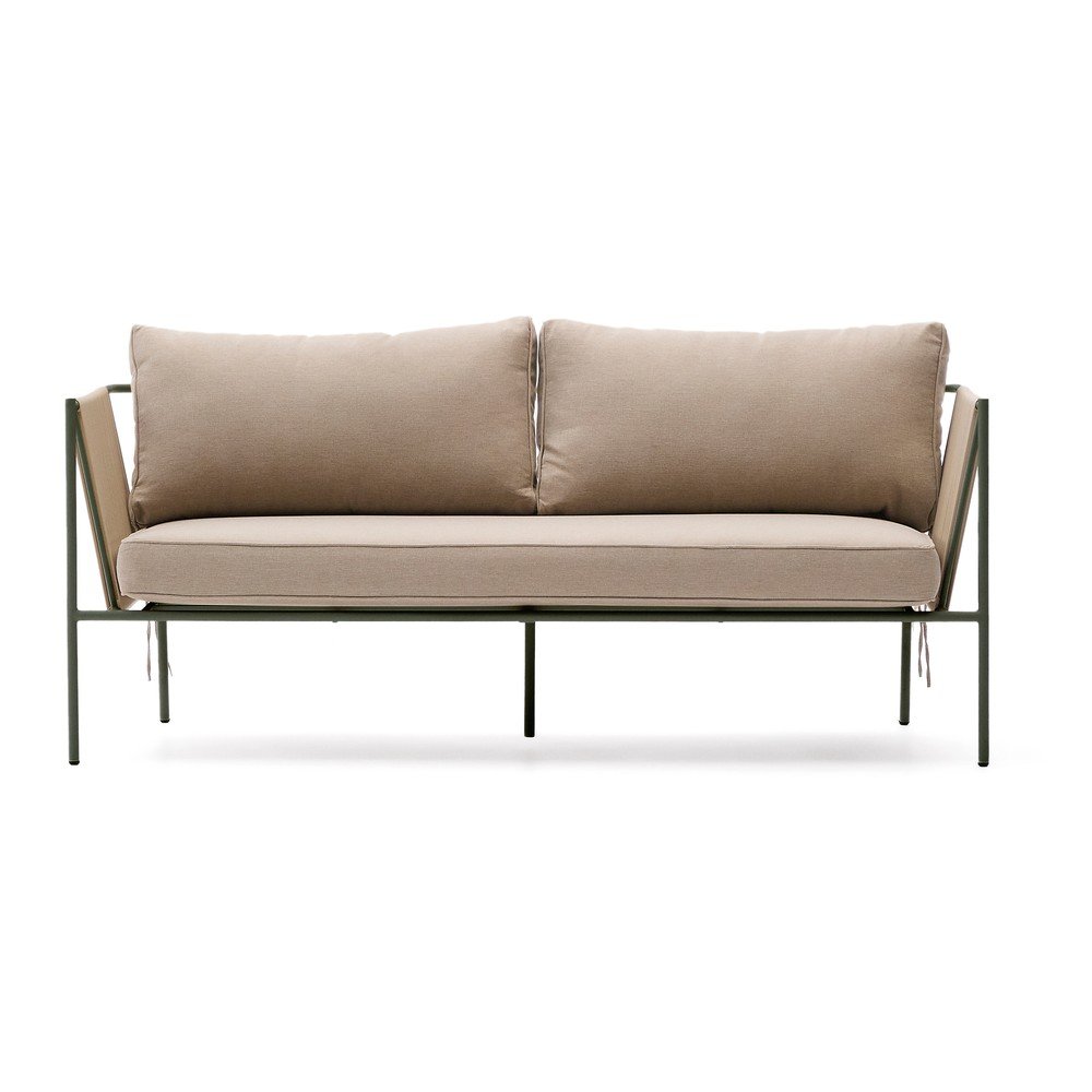 Zelena/bež podstavljena vrtna sofa Zivia – Kave Home
