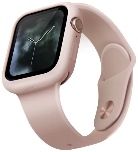 Maska UNIQ Lino Apple Watch Series 4/5/6/SE 44mm. blush pink (UNIQ-44MM-LINOPNK)