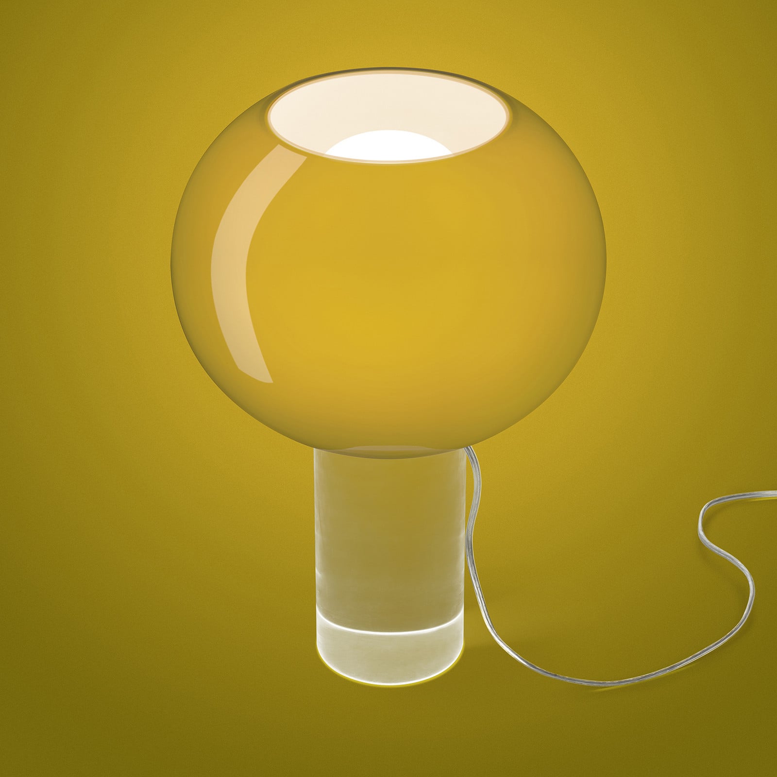Stolna lampa Foscarini Buds 3, žuto-zelena, staklo, E27