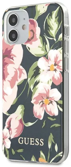 Maska Guess iPhone 12 mini 5,4" Navy NÂ°3 Flower Collection (GUHCP12SIMLFL03)