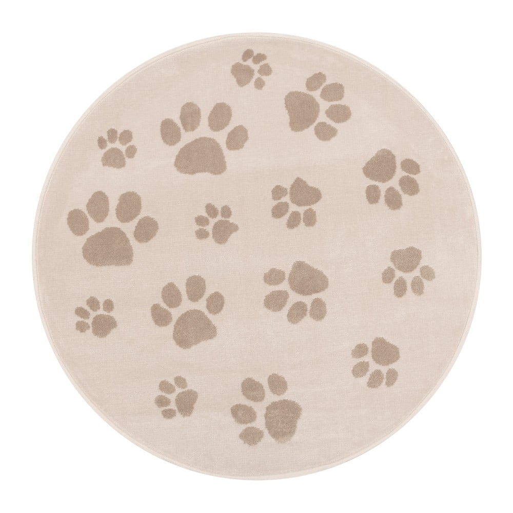 Bež dječji tepih ø133 cm Paws Light Beige – FD