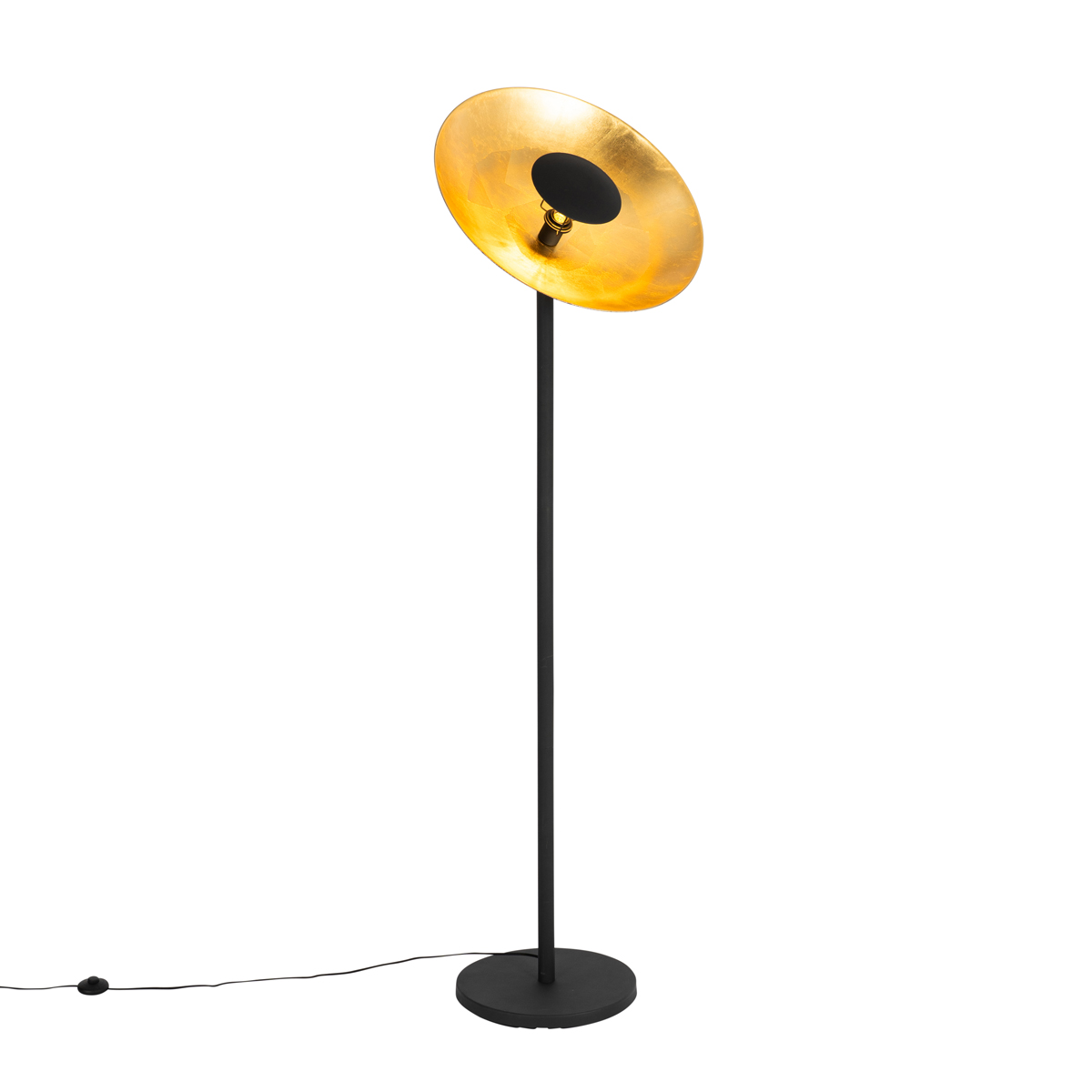 Industrijska podna lampa crna sa zlatnom unutrašnjosti 60 cm - Magnax