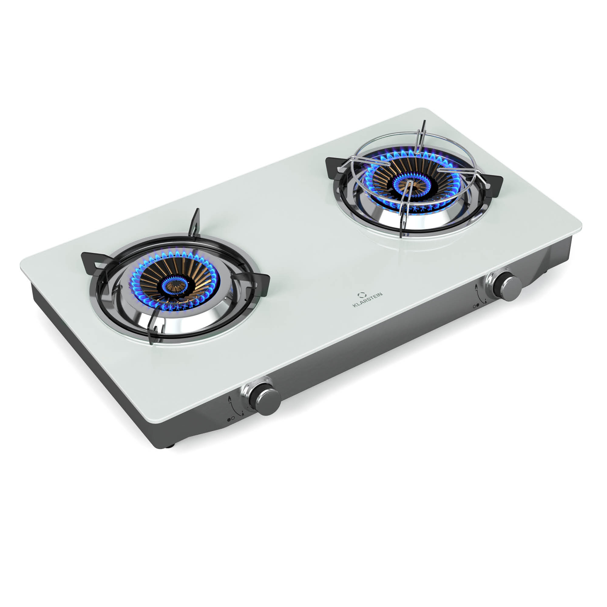 Klarstein Barzona štednjak za kampiranje, 2 plamenika, 3,4 kW & 4,3 kW, plinska dvostruka ploča, nehrđajući čelik, mobilna