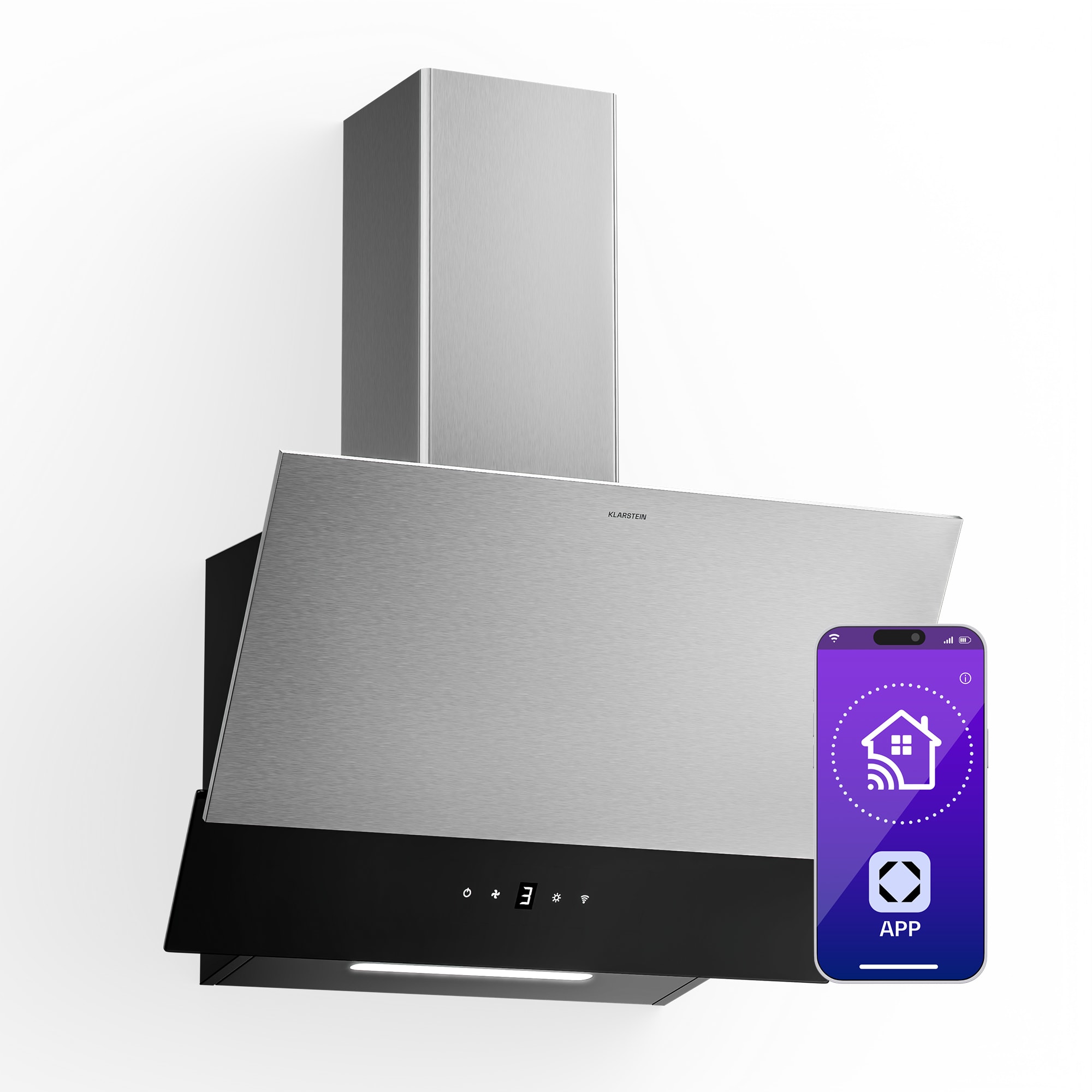 Klarstein Verosteel napa, Elegantna, minimalistička, snažna, Energetska klasa A, 624 m³/h, 60 cm