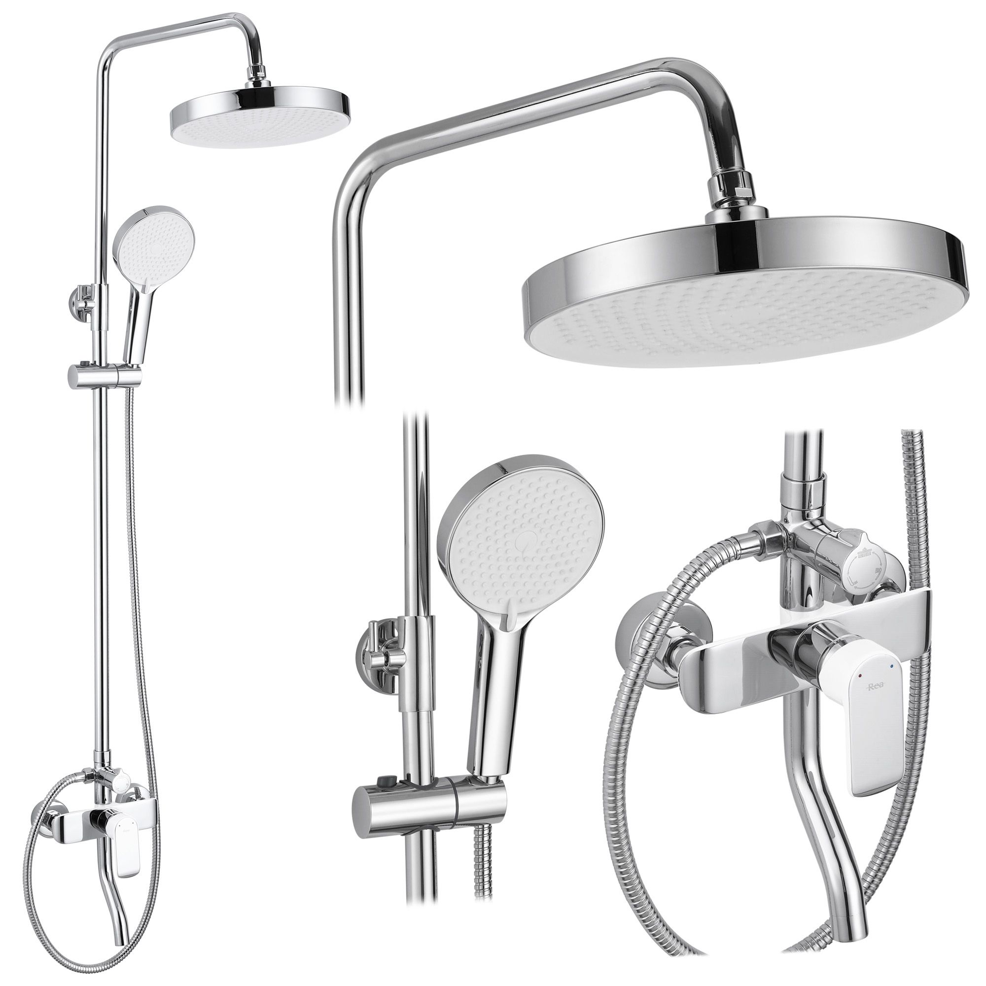 Tuš set REA BLOOM WHITE CHROME
