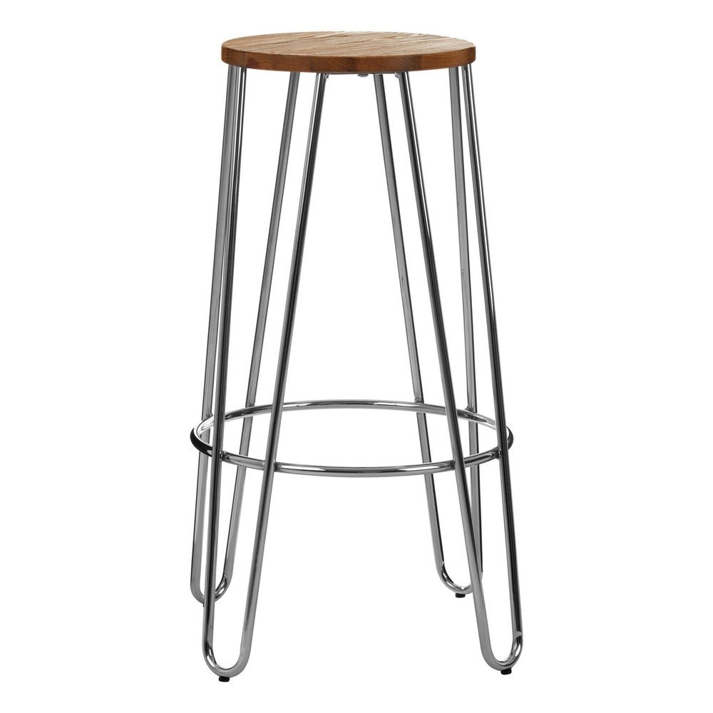 Barska stolica od čvrstog brijesta u srebrnoj boji/u prirodnoj boji (visine sjedala 75 cm) District – Premier Housewares