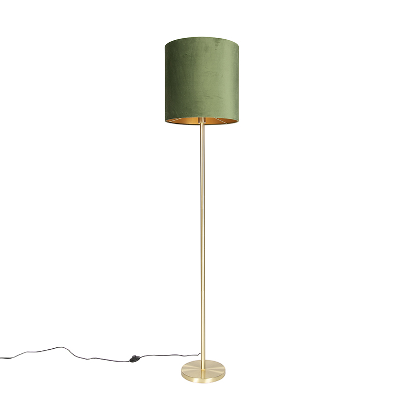 Botanička podna svjetiljka mesingana sa zelenom sjenilom 40 cm - Simplo