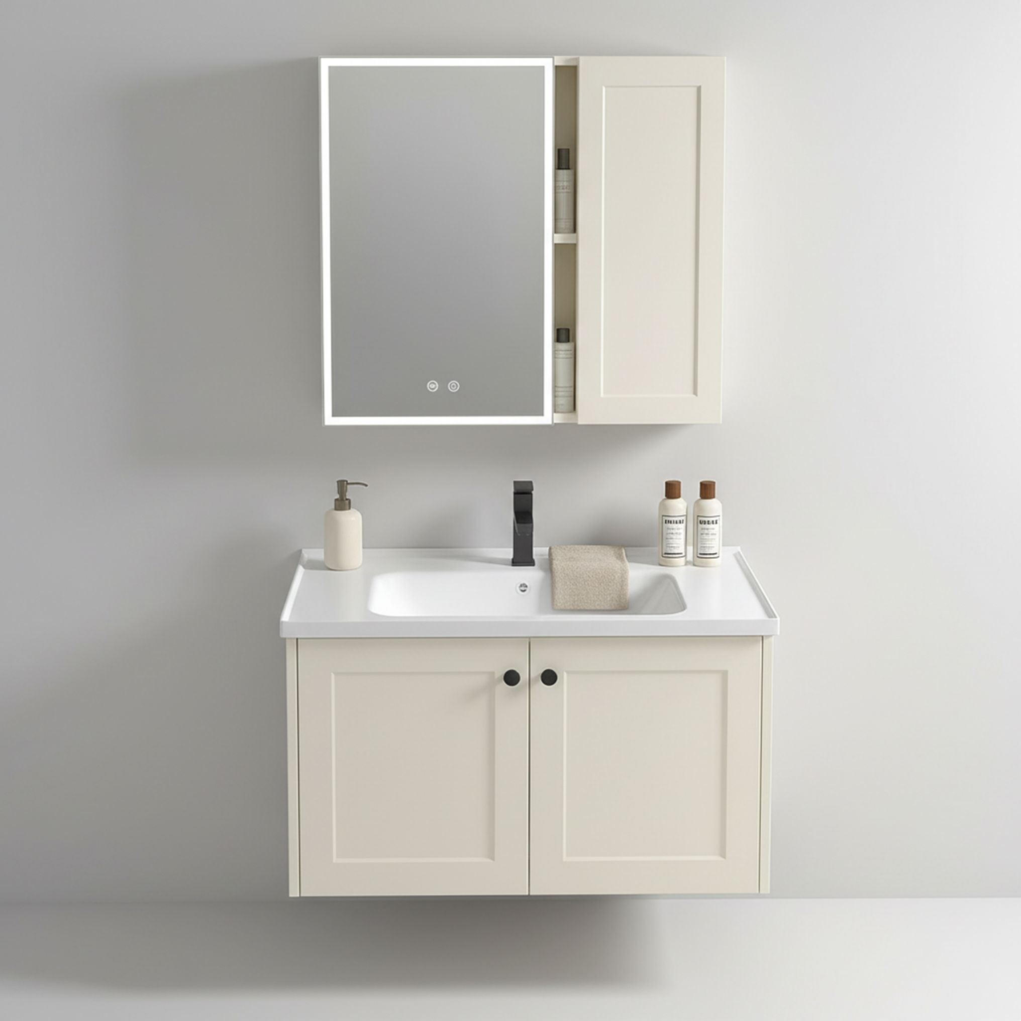 Set kupaonskog namještaja s umivaonikom Monti 60cm Creme