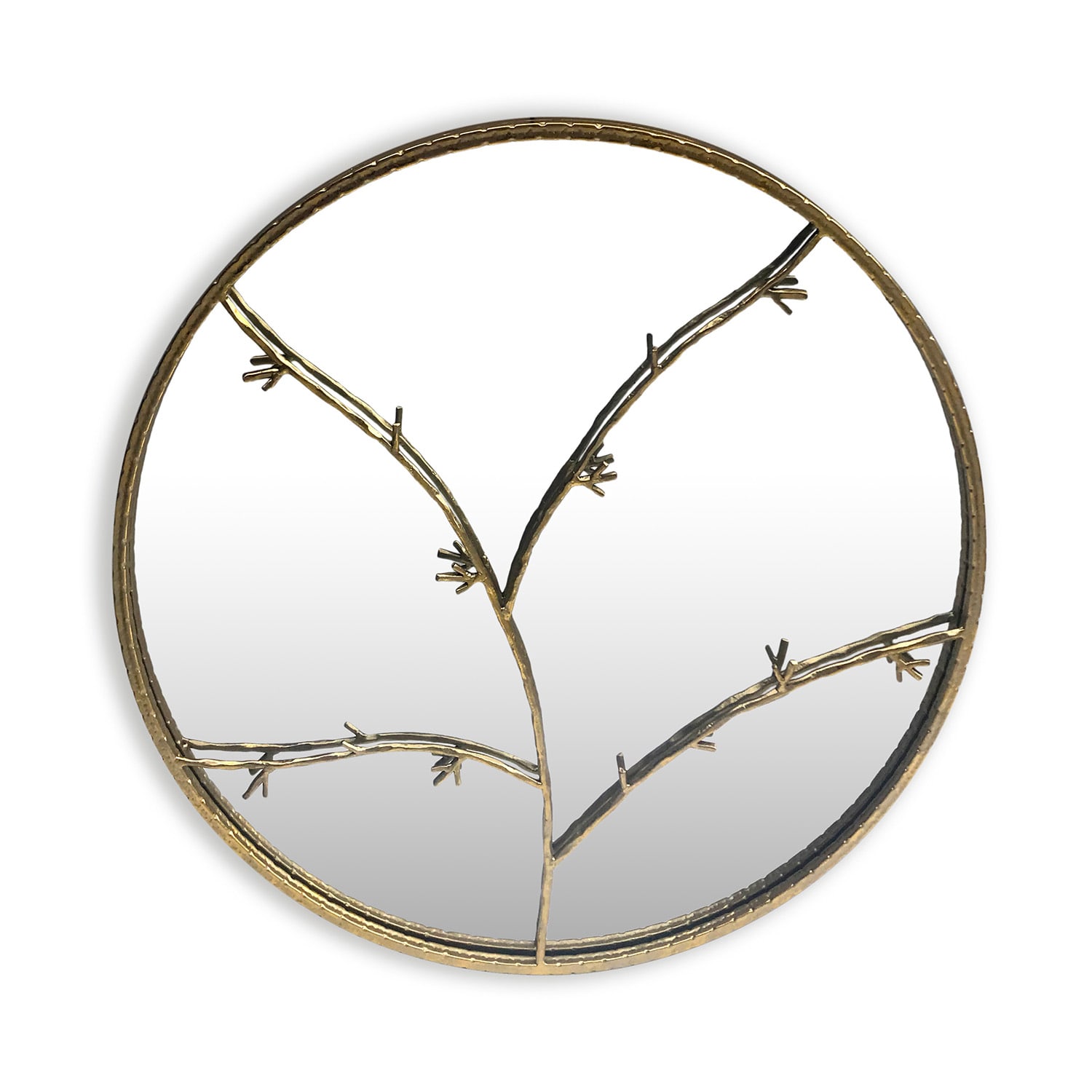 Casa Chic Berkeley Zidno ogledalo s okruglim metalnim okvirom Ø 80 cm Dizajn grana