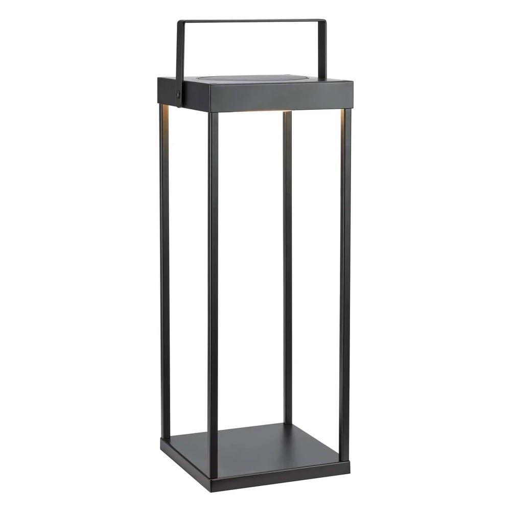 Crna LED lanterna sa solarnim panel/s USB za eksterijer (visina 53 cm) Pure – Markslöjd