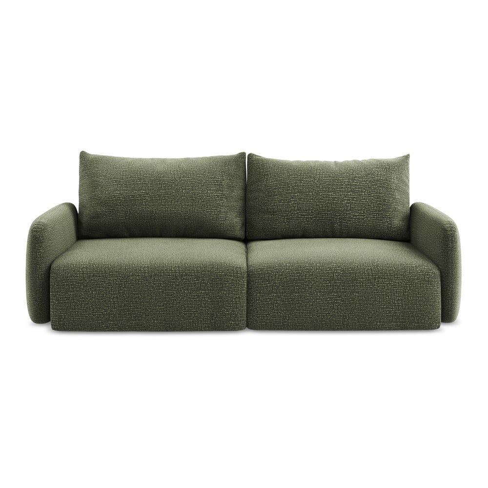 Zelena sklopiva/s prostorom za odlaganje sofa 238 cm Kalena – Makamii