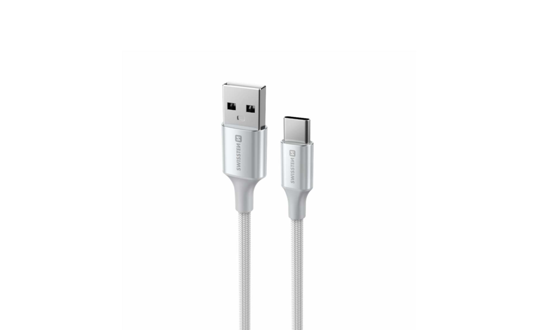 Swissten SWT 71521310 USB/USB-C kabel , 1.5m , bijelo-srebrni